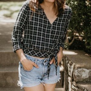 Abercrombie & Fitch Plaid Wrap Top